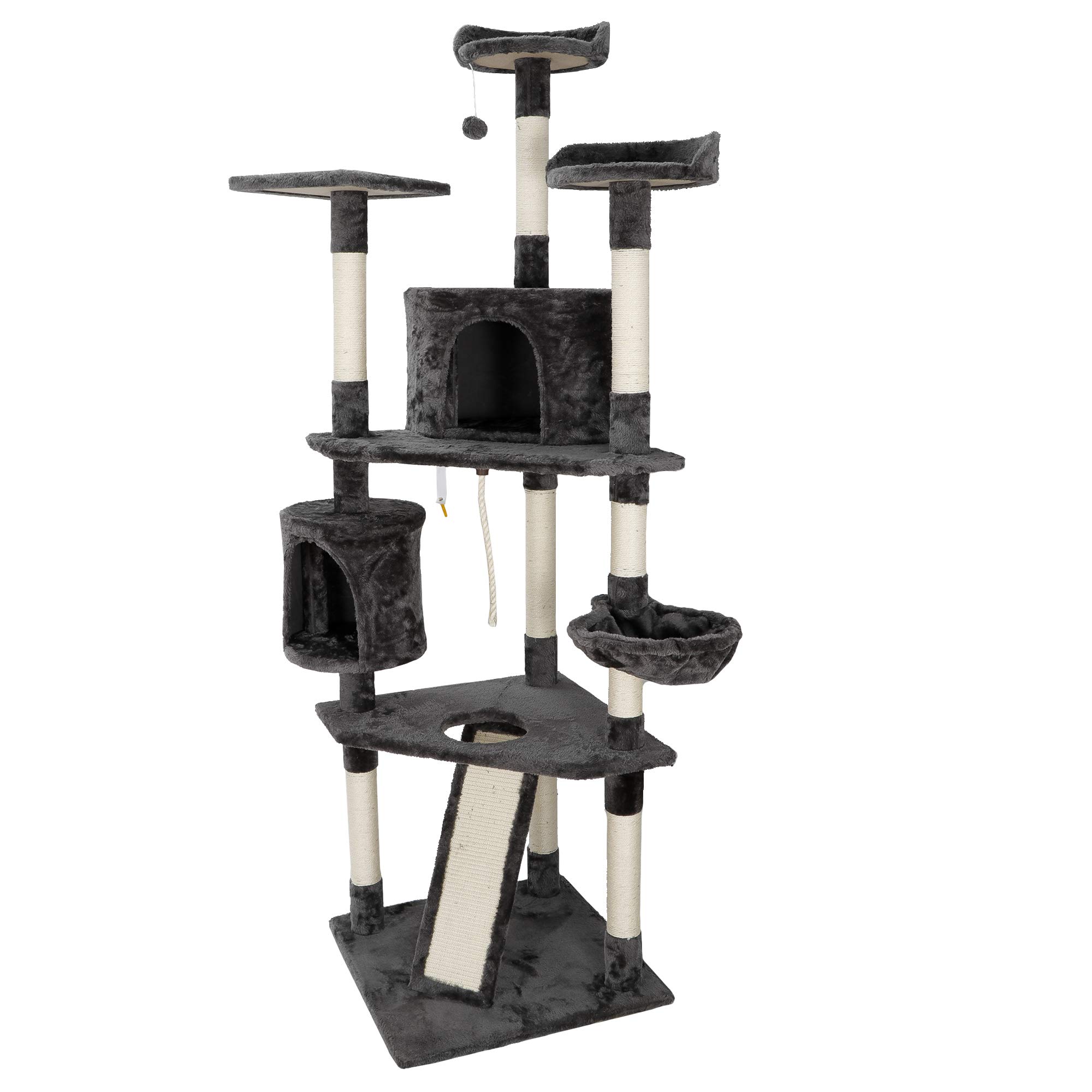 79 Inches Multi-Level Cat Tree Tower with Scratching Posts Perch Hammock Pet Furniture Kitten Activi