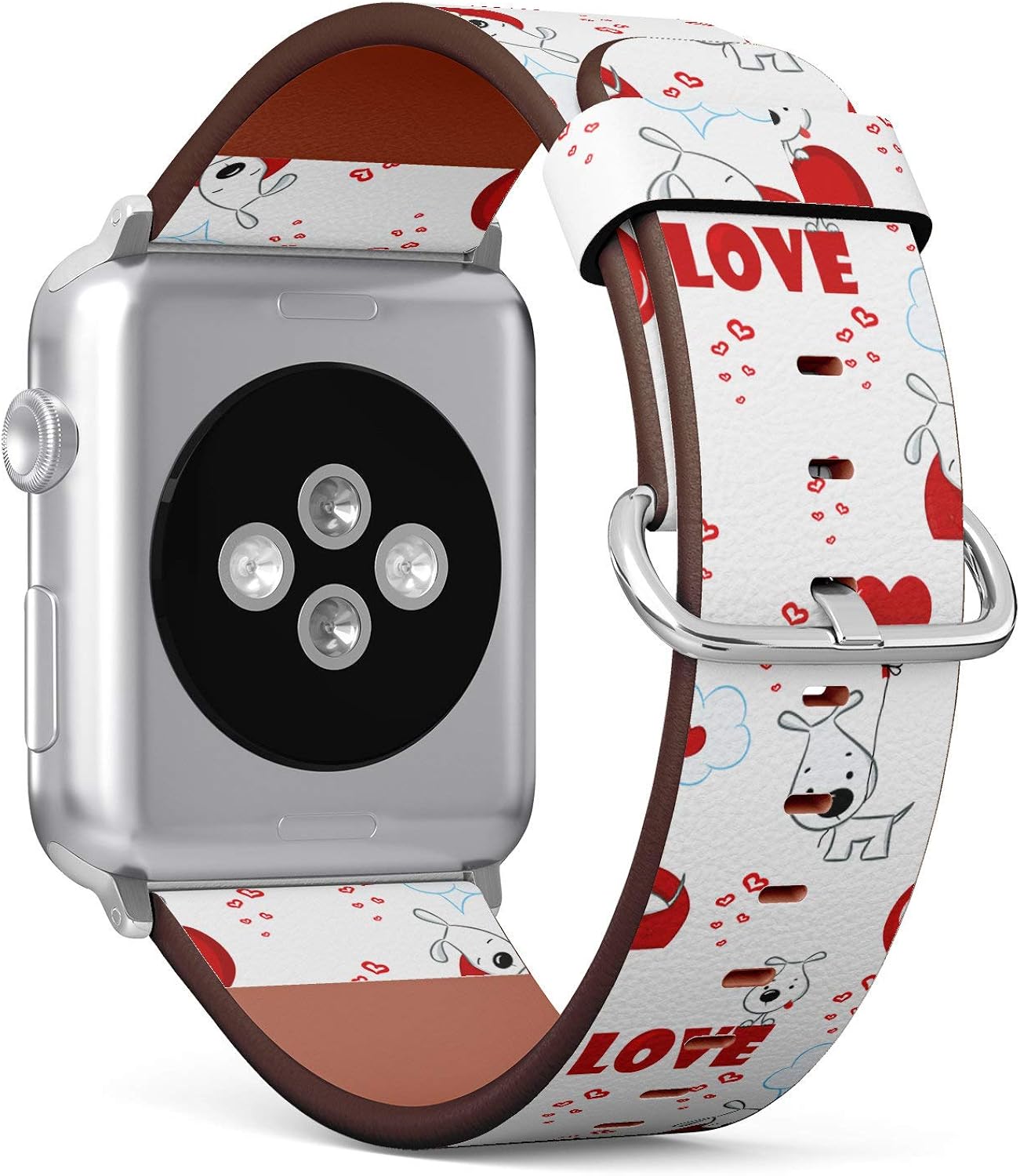 Patterned Leather Wristband Strap 
