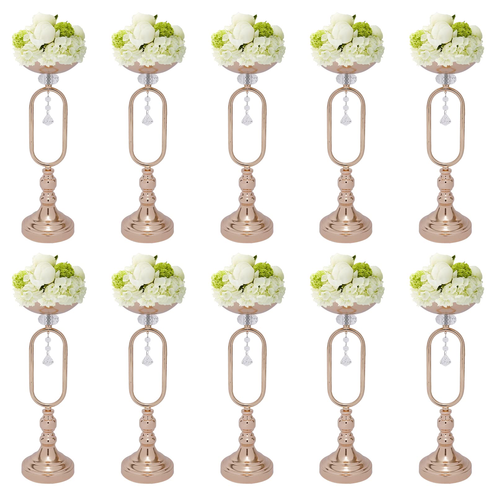 Jarrón de metal, decoración de mesa de boda, decoración de salón, construcción de hierro resistente, elegante jarrón de flores, cuerpo de botella ancho para ocasiones especiales, fácil de montar