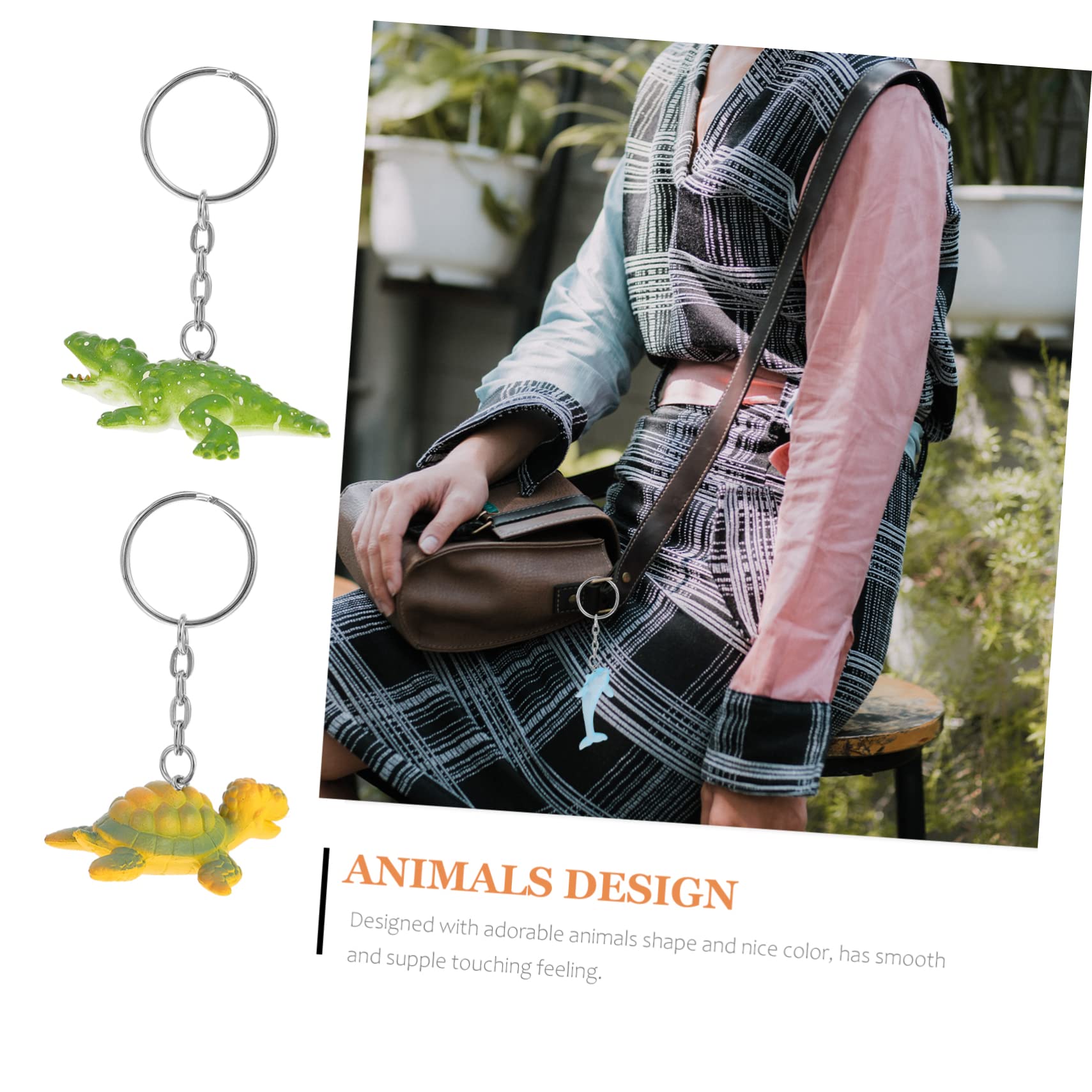 FRCOLOR Marine Animal Model Schlüsselbund Taschenanhänger Mit Meerestieren Schild Kuscheltiere Mit Meerestieren Tiere Gestalten Schlüsselanhänger Eisen