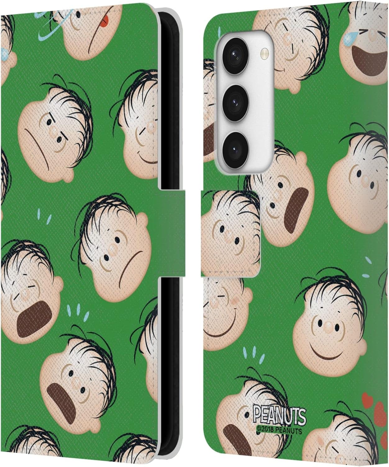 Head Case Designs Officially Licensed Peanuts Linus Character Patterns Leather Wallet Case Compatible with Samsung Galaxy S23 5G