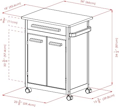 Winsome Wood Kitchen Cart, Natural, Single Drawer (82027)