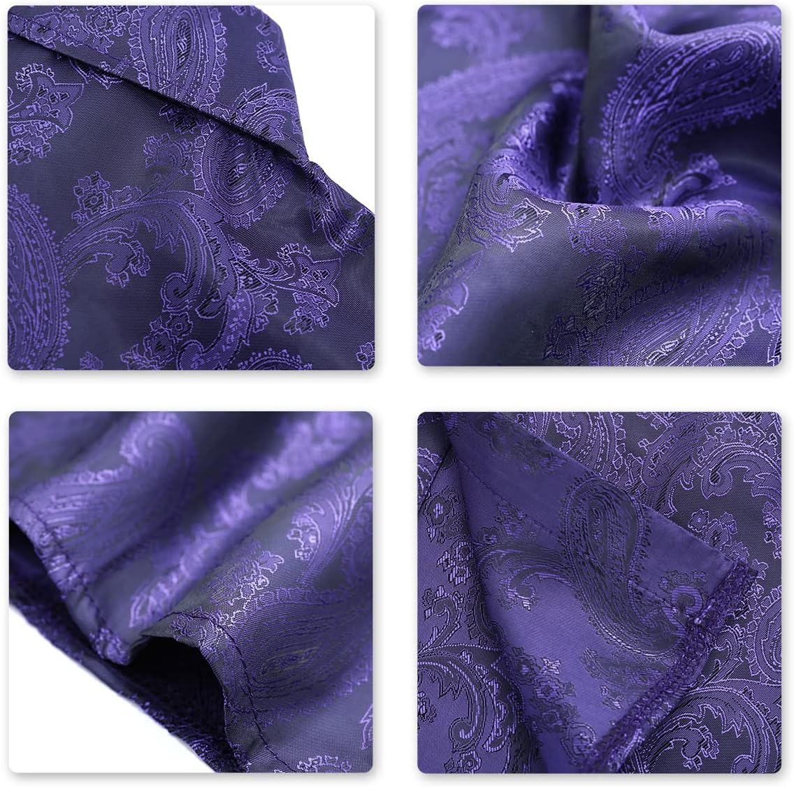 Cloudstyle Mens Paisley Shirt Long Sleeve Dress Shirt Button Down Casual Slim Fit - Image 4