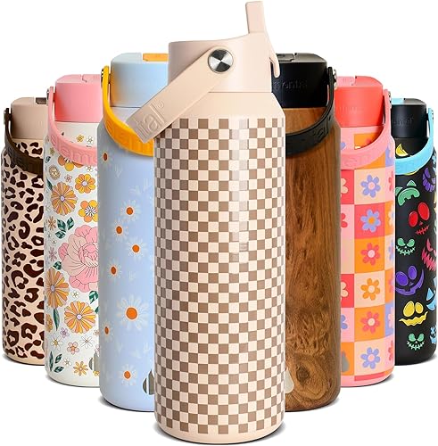 Miniatura 26 de Elemental Botella de agua aislada de 40 onzas con pajilla, botellas de agua con núcleo de acero inoxidable 100% a prueba de fugas para viajes,