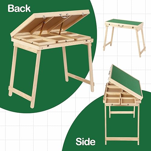 Miniatura 7 de lukar Rompecabezas plegable de 1500 piezas, 6 cajones, 5 tipos de mesa de rompecabezas de madera de ángulo ajustable, soporte plegable portátil para
