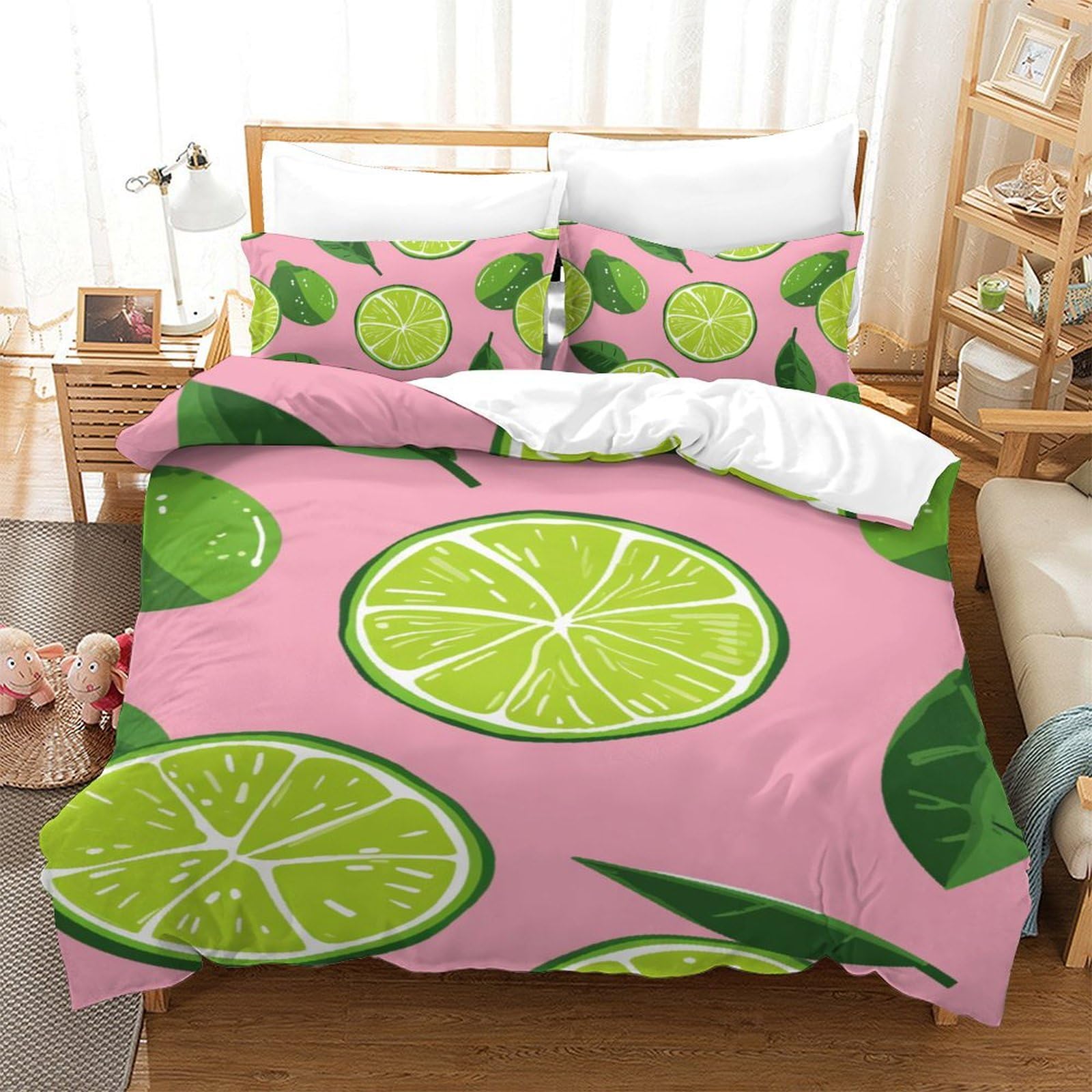 Parure de lit citron 140x200cm en microfibre 3D premium texturée de qualité supérieure