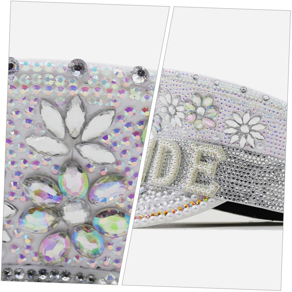 LIFKOME Sombrero Gemas para Novia Ajustable, Accesorio para Despedida de Soltera y Fiesta, Gorra Plana Decorativa para Mujer, Adecuado para Bodas y Celebraciones