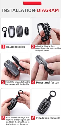 Miniatura 5 de ontto Funda para llavero de automóvil con patrón de carbono para Kia Stinger GT K9 K900 Sportage R Stinger Cerato Sorento 2018 en adelante