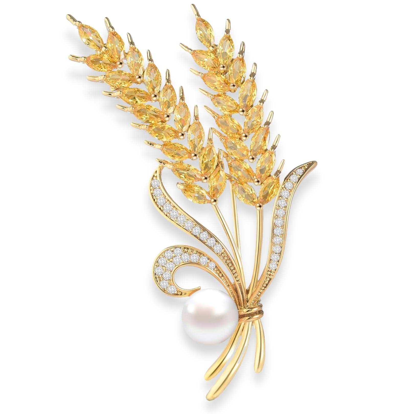 SYGA Brooch Pin Fashion Crystal Rhinestone Jewellery Pin Vintage Accessories Decoration Clothing Bouquet Brooches for Women Girl (Brooch-Wheat Ear) (B0B2N47F3X) Amazon Price History, Amazon Price Tracker