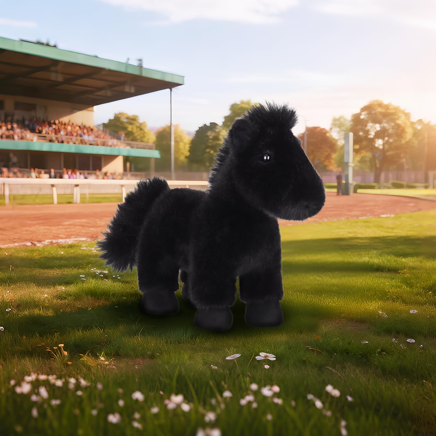 Apricot Lamb Stuffed Animal Horse Wild Pony Black, Soft Toys Plush Cuddly Perfect for Child 9.4 Inches - Image 2