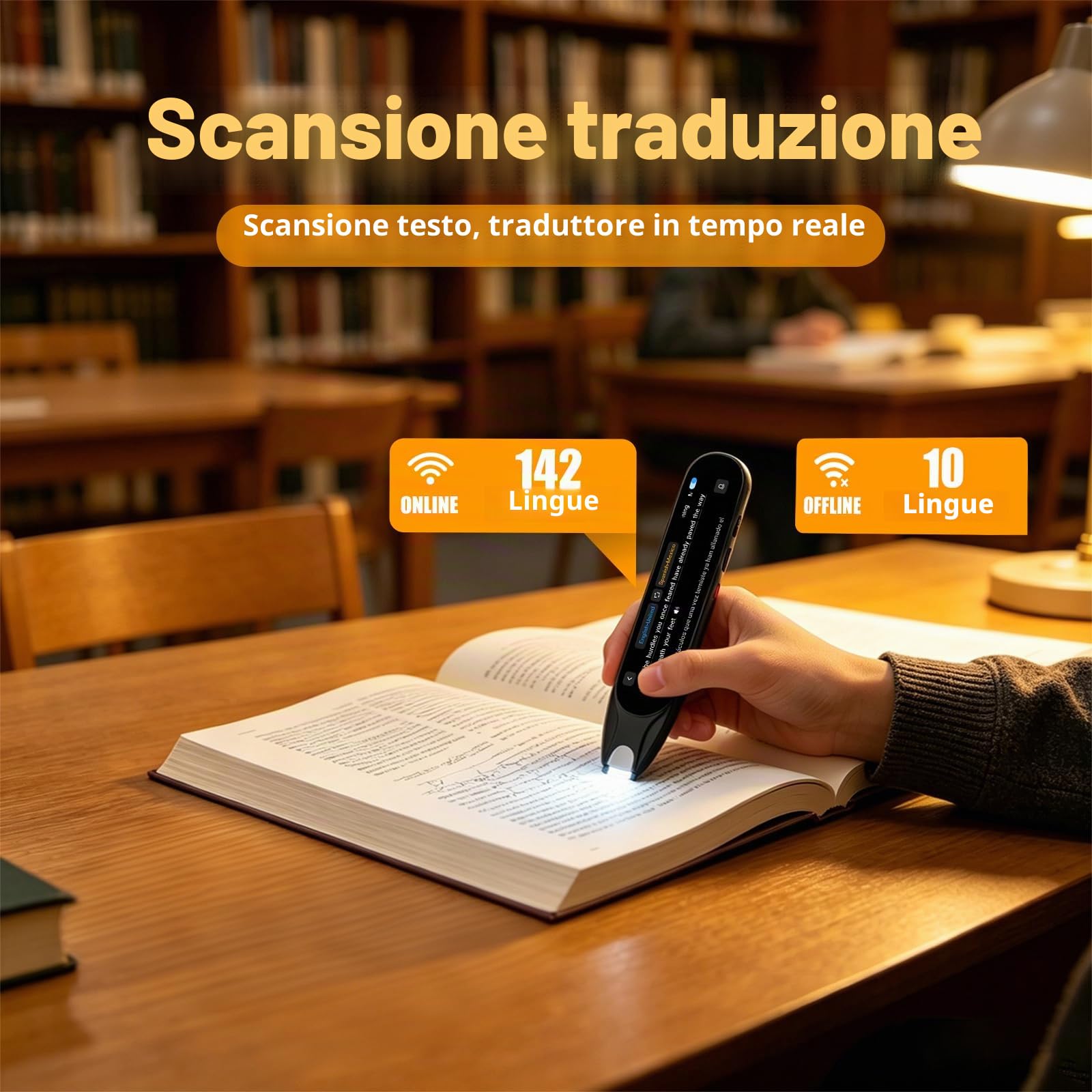 Penna di traduzione e scansione per studenti di lingue, dislessia e difficoltà di apprendimento, penna per lettore di testo a voce, penna traduttore per 142 lingue (grigio