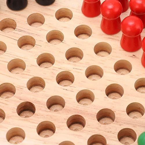 Miniatura 5 de Dilwe Juego de damas chinas juego de mesa de damas chinas coloridas de madera para adultos y niños para más de 36 meses