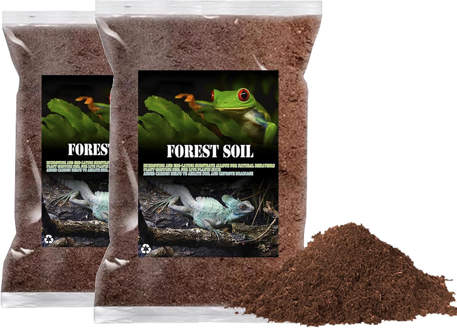 BNOSDM 2PCS Reptile Soil Substrate,Fluffy Small-Strand Reptile Substrate,Natural Terrarium Bioactive Soil Bedding for Snakes, Lizards, Tortoises Tarantulas,Lizards