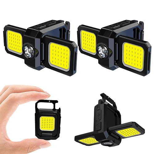 MAKDAK 2PC Cob Foldable Keychain Work Light
