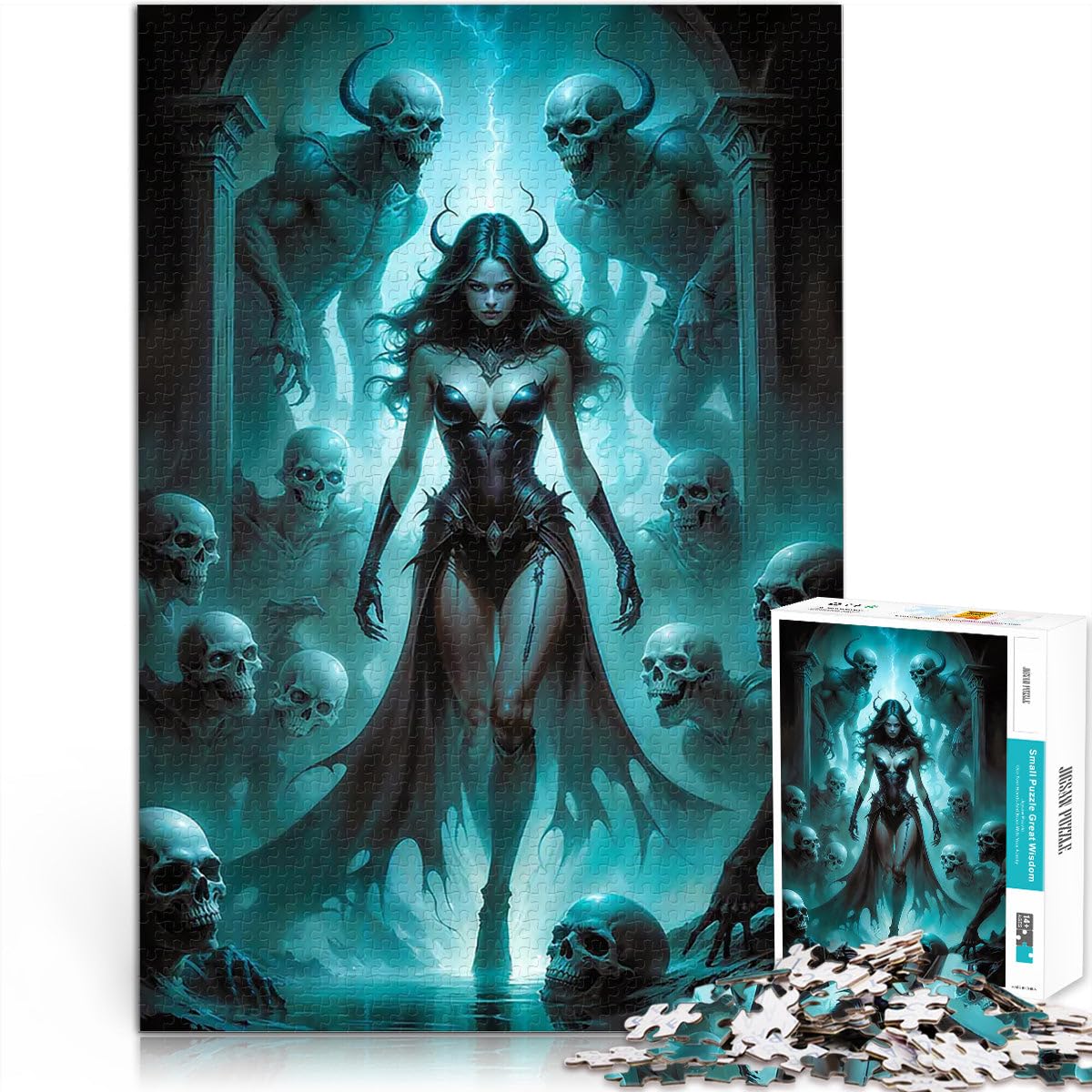 Adults 1000 Piece Jigsaw Puzzle Lilith, Queen of Demons, Dark Fantasy Präzisionsschnitt Gutes Geschenk52x38cm