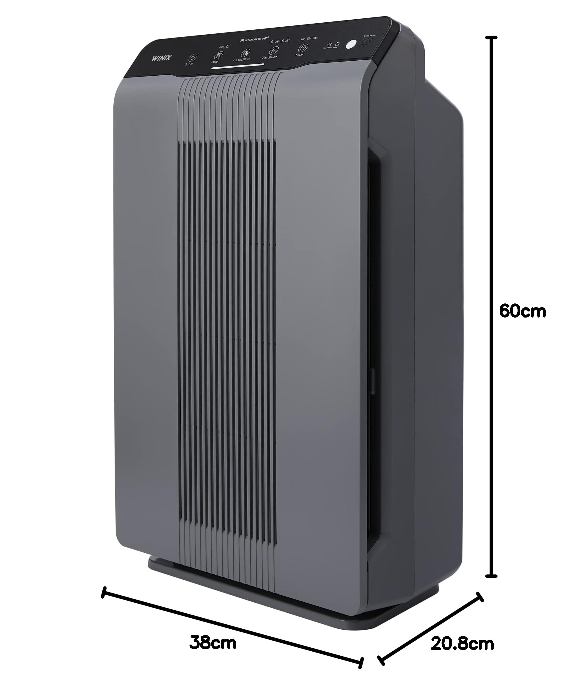 WINIX 5300-2 luftreiniger Allergiker, CADR 390m³/h, 99㎡, Air Purifier für Raucherzimmer gegen Allergien, Staub, Pollen, Tierhaare, Luftqualitätsanzeige, Auto Schlafmodus, Schwarz | PlasmaWave Technologie gegen Allergien, Staub, Pollen & Tierhaare, Luftqua