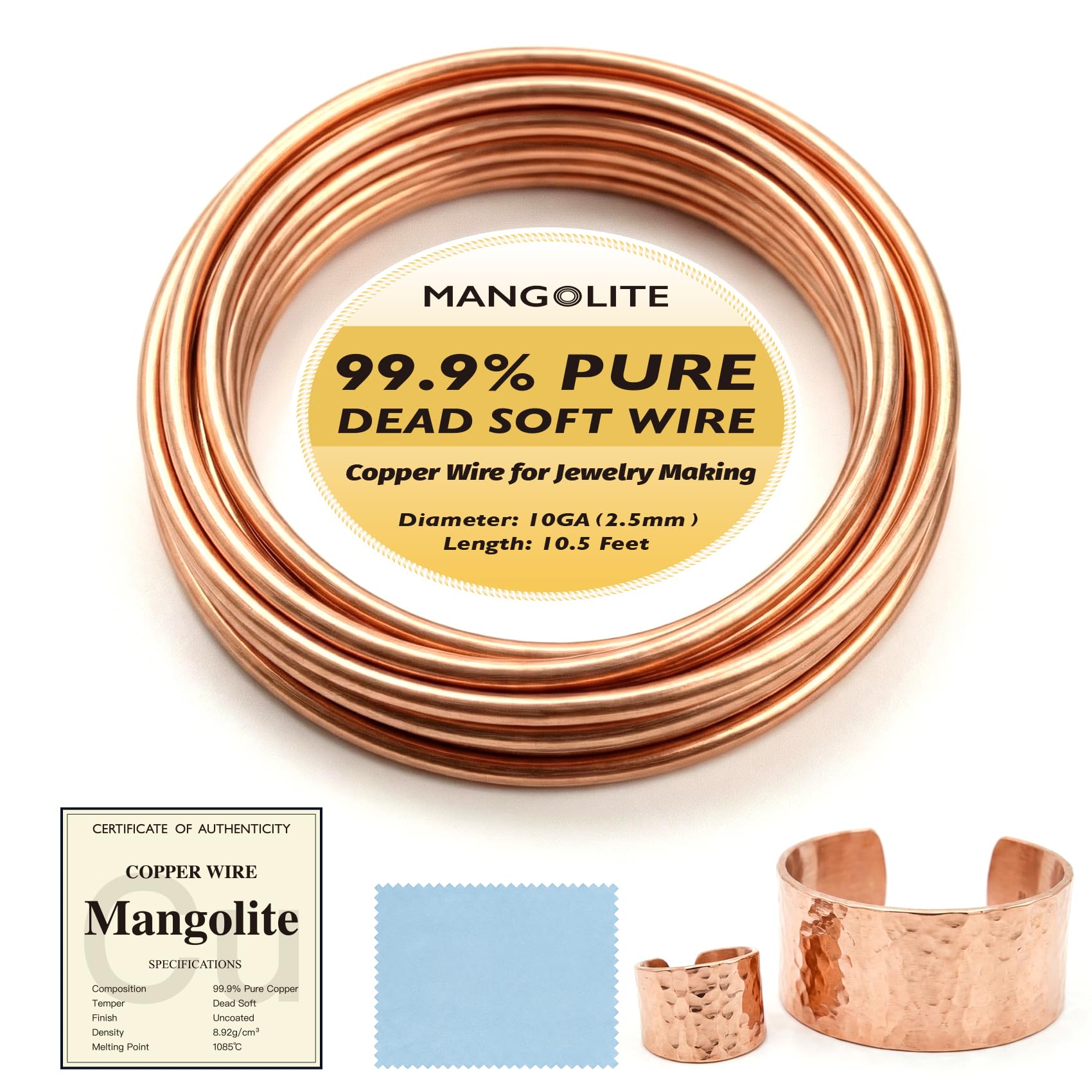 Photo 1 of 10 Gauge/2.5mm Copper Wire for Jewelry Making, Gardening & Electroculture