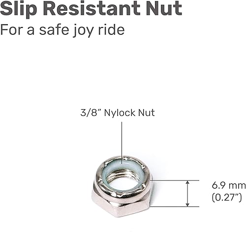 Miniatura 10 de ELOS Skateboard Hardware Accessories Set - Trucks Mounting Hardware, 608 Bearing, Bushings, Kingpin, Pivot Cups, Truck Nuts, Bolts, Speed Ring