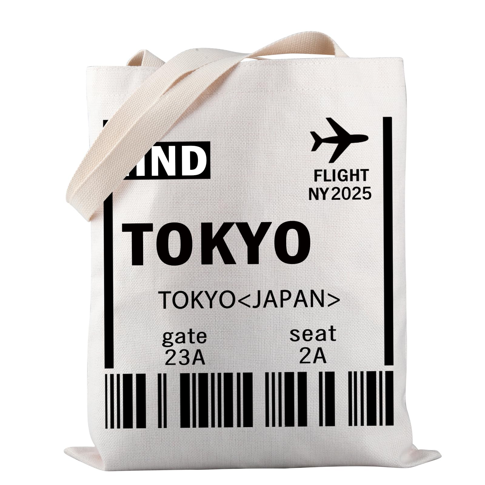 Tokyo Travel Tote - Japan Boarding Card Travel Bag - Japanese Gift for World Traveler
