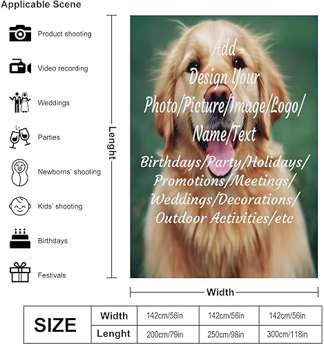 Miniatura 8 de Telón de fondo personalizado, personalización, fondos de estudio fotográfico, diseño de tu propio logotipo, texto, fotografía, tela, iluminación,