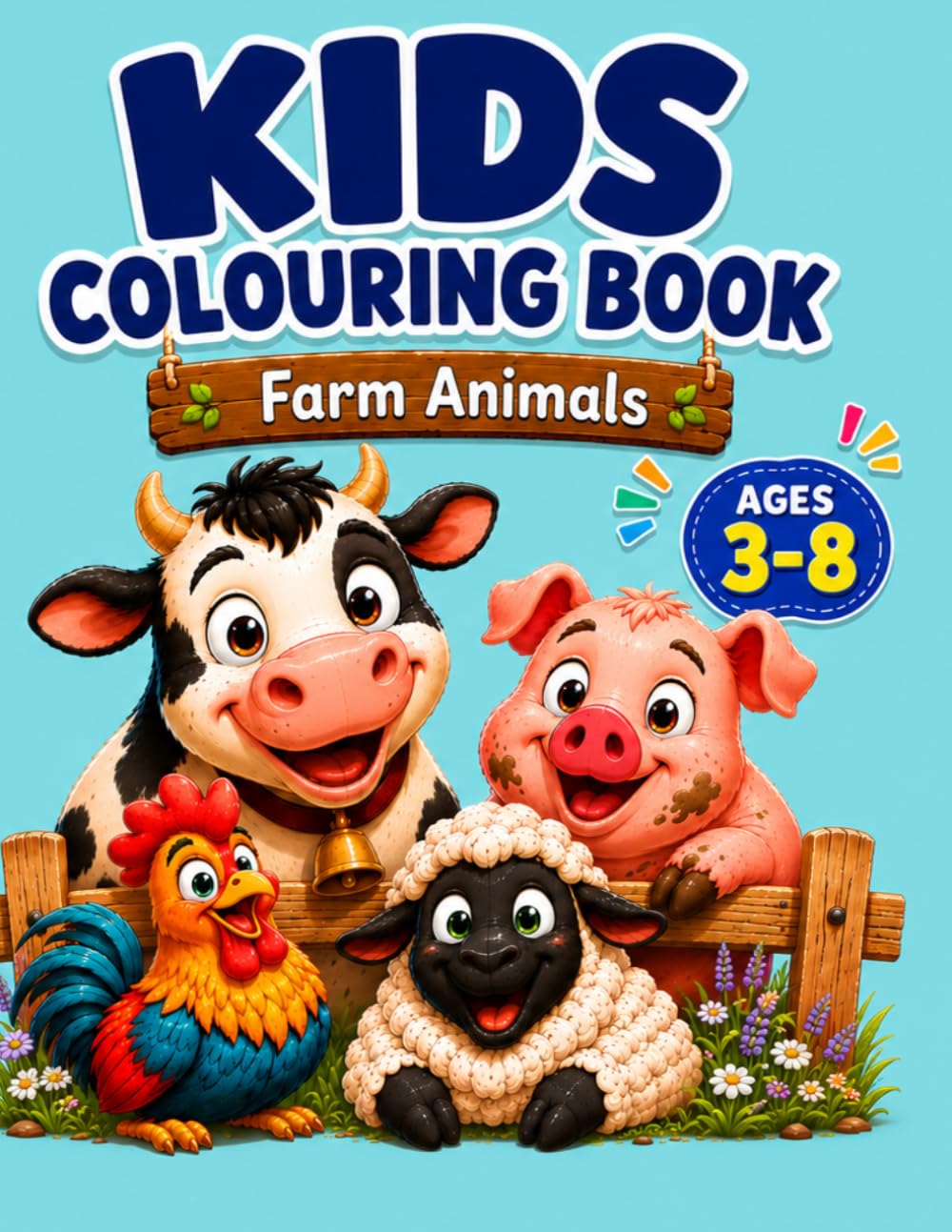 KIDS COLOURING BOOK: Farm Animals
