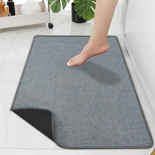 Yancorp 16'x26' Ultra Thin Bathroom Rugs,Low Profile Bath Rug,Rubber mat,Fit Under Door,Non Slip,Machine Washable Shower