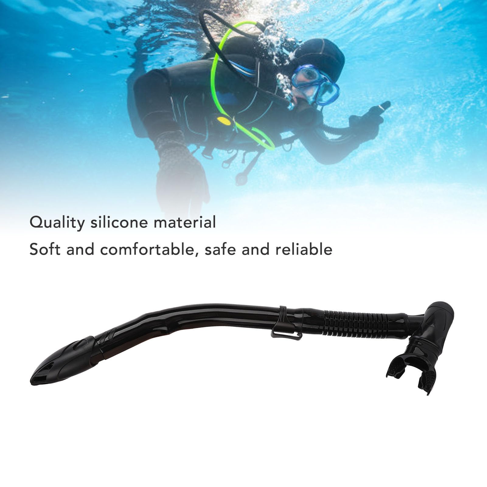 Immersione subacquea, boccaglio semi asciutto in silicone ABS per immersioni con valvola di espirazione per adulti