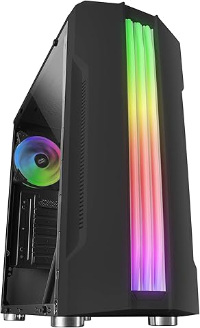 Mars Gaming MCK, Caja PC ATX, Triple Franja LED, Ventilador Trasero 12cm, Negro Informática,Componentes,Dispositivos externos,Cajas de ordenador de sobremesa