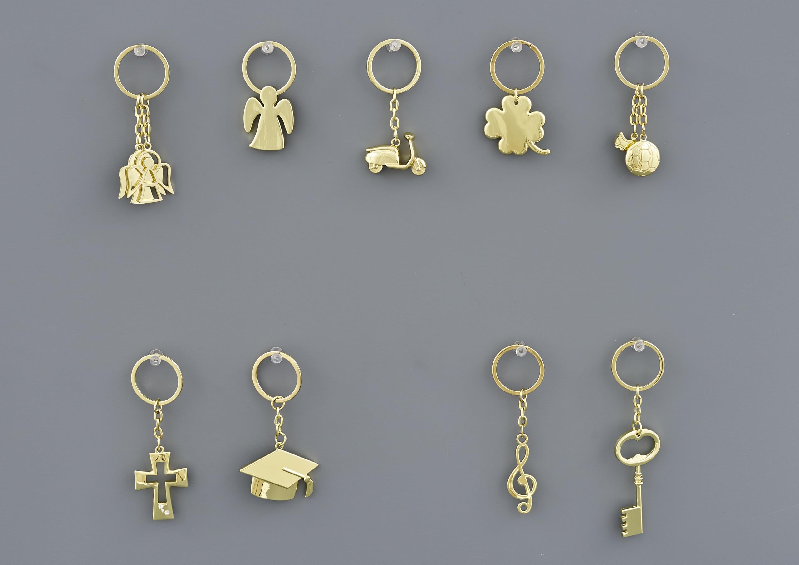Doni Bomboniere Matrimonio 12PZ Portachiavi Gold con Ciondolo Quadrifoglio Porta Chiavi Portafortuna Confettata Pensierini Comunione Cresima Laurea 18 Anni Anniversario Segnaposto Idee Regalo