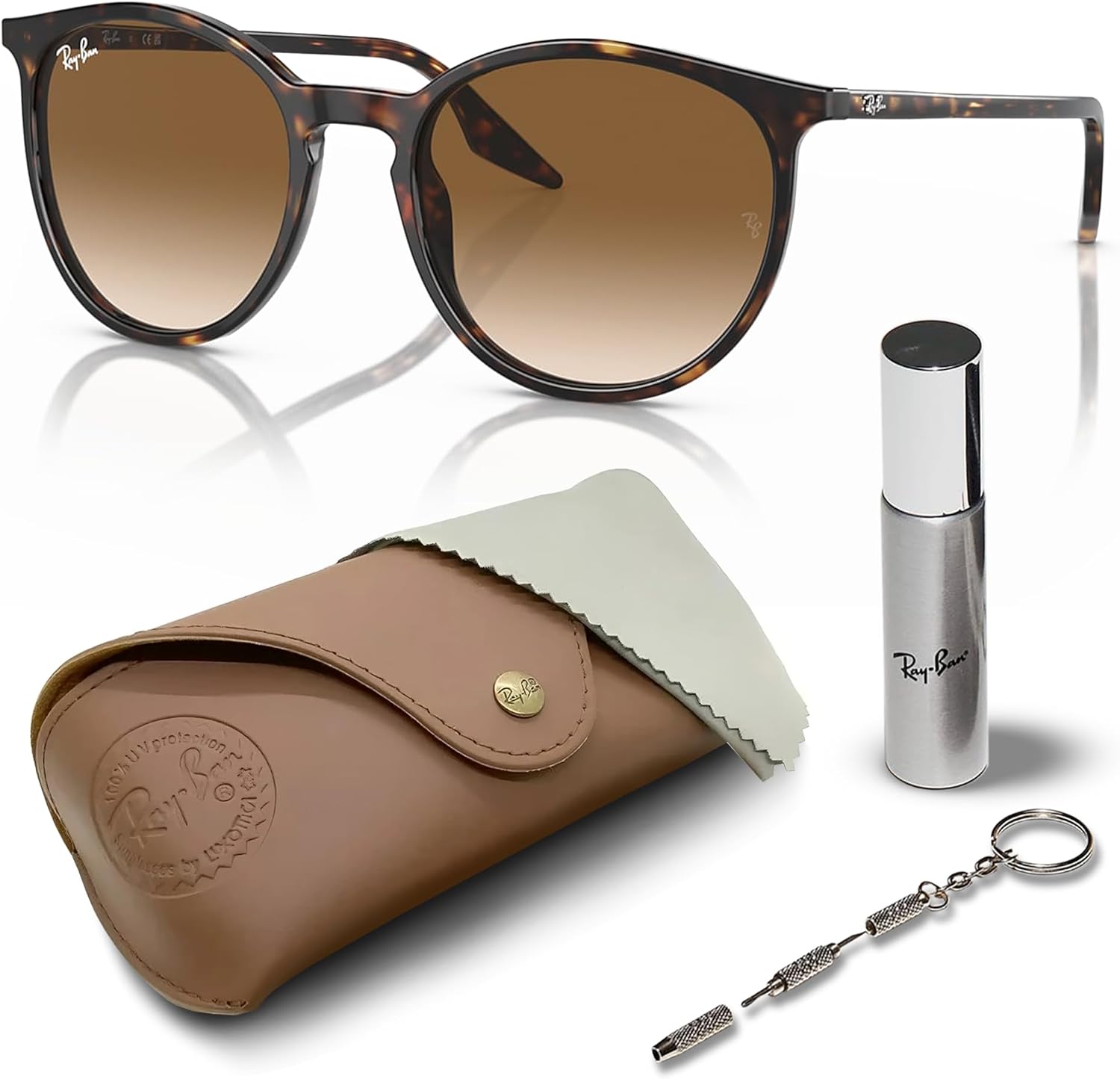 Ray-Ban RB2204 Phantos Shaped Sunglasses for Men & Women with Official RAYBAN Eyewear Kit