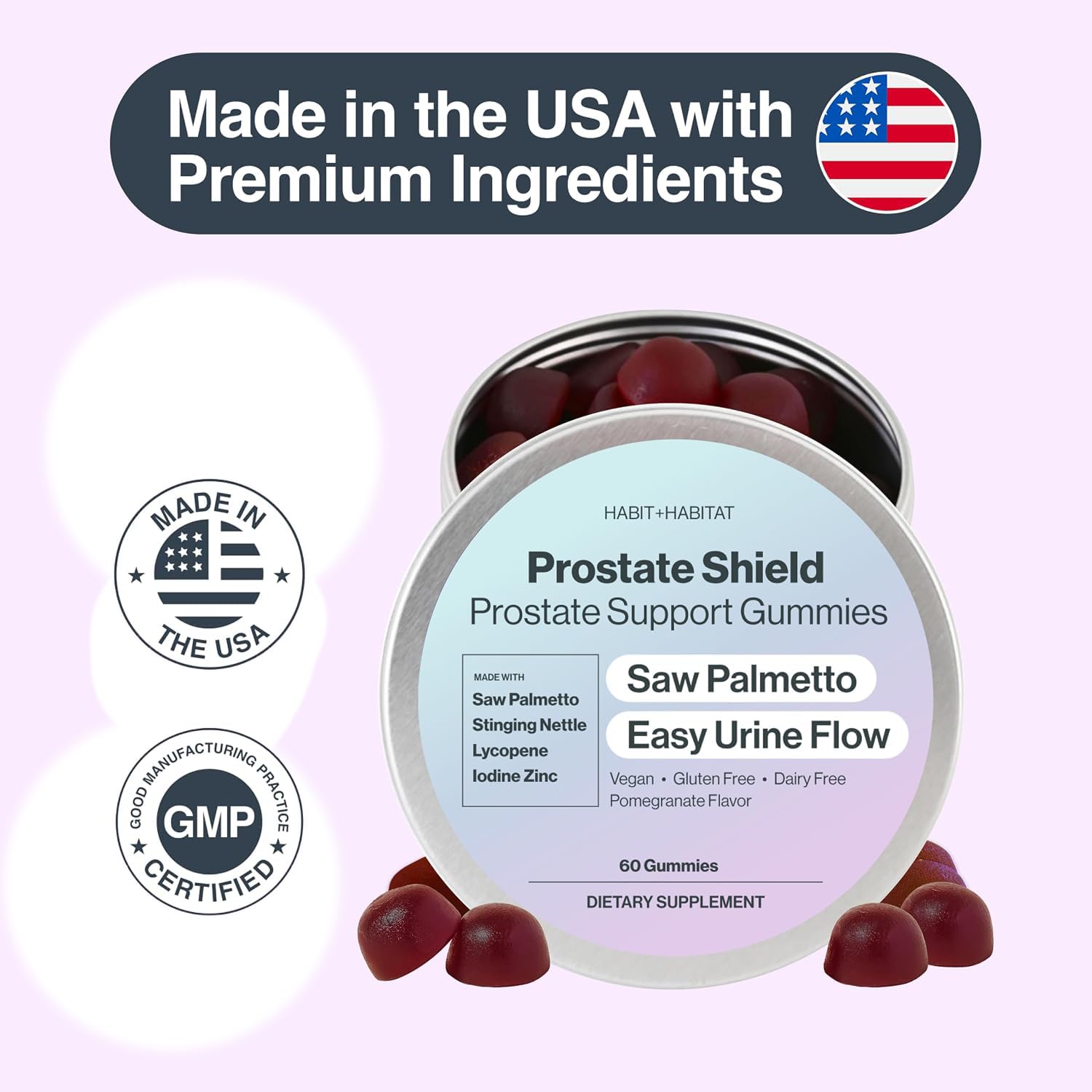 Prostate Health Gummies for Men & Women with Saw Palmetto & Lycopene - Prostate Supplements, Urinary Support, 9-in-1 Formula, Vegan, Gluten-Free - 60 Gummies, 30 Day Supply — Amazon image 5