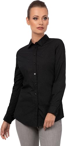 Chef Works Women's Deco Shirt, Black, Large