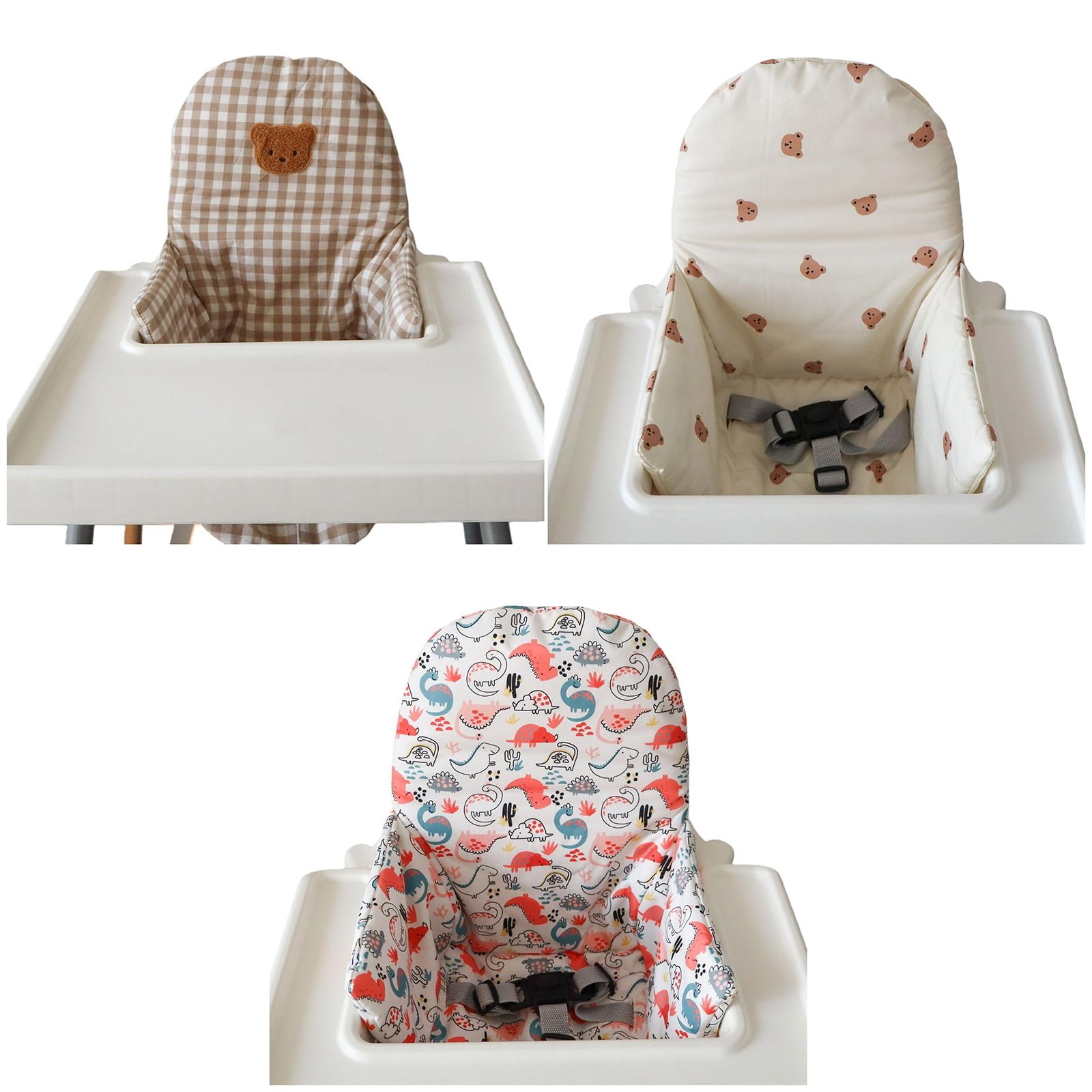 Funda para silla lavable a máquina, fácil de limpiar, cojín para silla de alimentación infantil, estampado de dibujos animados, transpirable