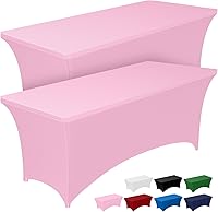 Vista 26 de Pureegg - Juego de 2 manteles de elastano ajustables de 1,2 m para mesas rectangulares, mantel elástico y sin arrugas para mesa de masajes, fiestas