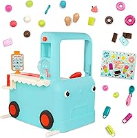 Vista 1 de B. toys Ice Cream Shoppe - Juguetes de helado de simulación, tabletas y accesorios - Camión de comida interactivo para niños pequeños, niños - Juego