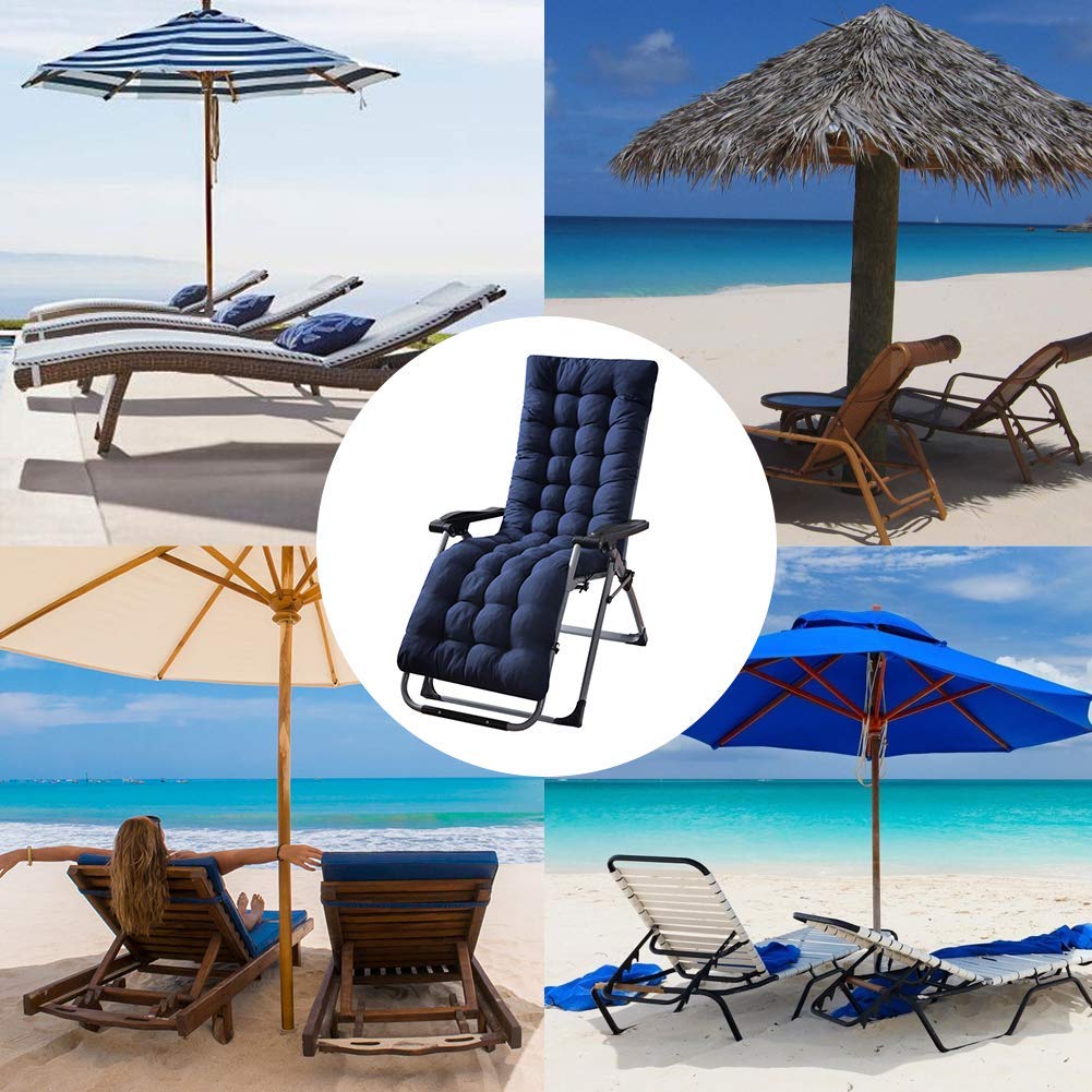 Atyhao Cuscini per Lettini Prendisole, Cuscini per Lettini Prendisole da Giardino Spessi di Ricambio, Cuscino per Sdraio per Chaise Longue Reclinabile da Giardino per Esterni (Blu