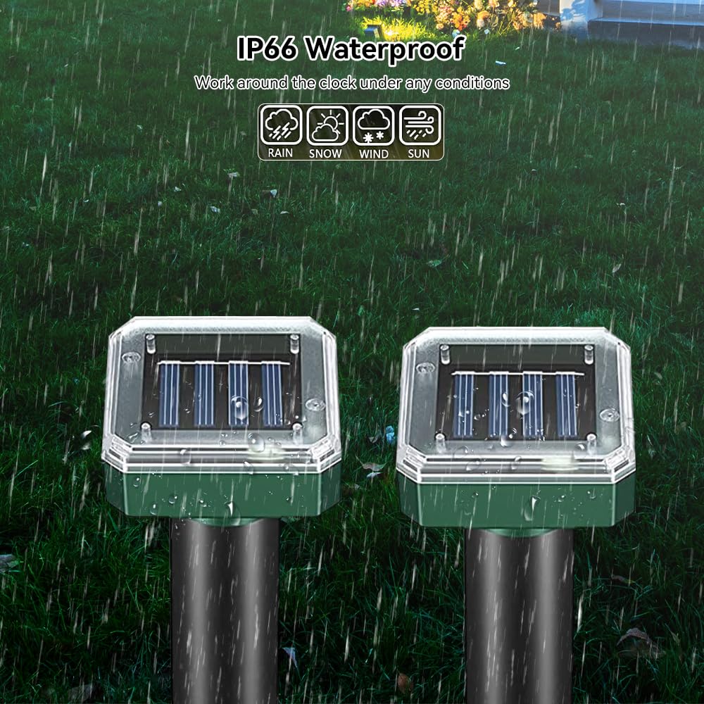 6 Répulsifs Taupes Solaires Hojalis - Ultrasons 400-1000Hz - IP65 Imperméable - Anti Rongeurs/Serpents