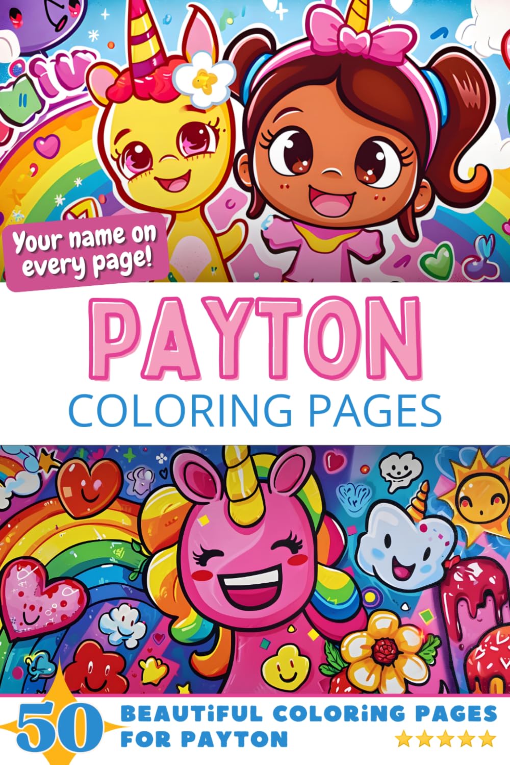 Payton Coloring Pages: Wow-Effect! Your name on every page - Payton coloring book - 6x9" - 50x Payton coloring page - Fantastic Gift