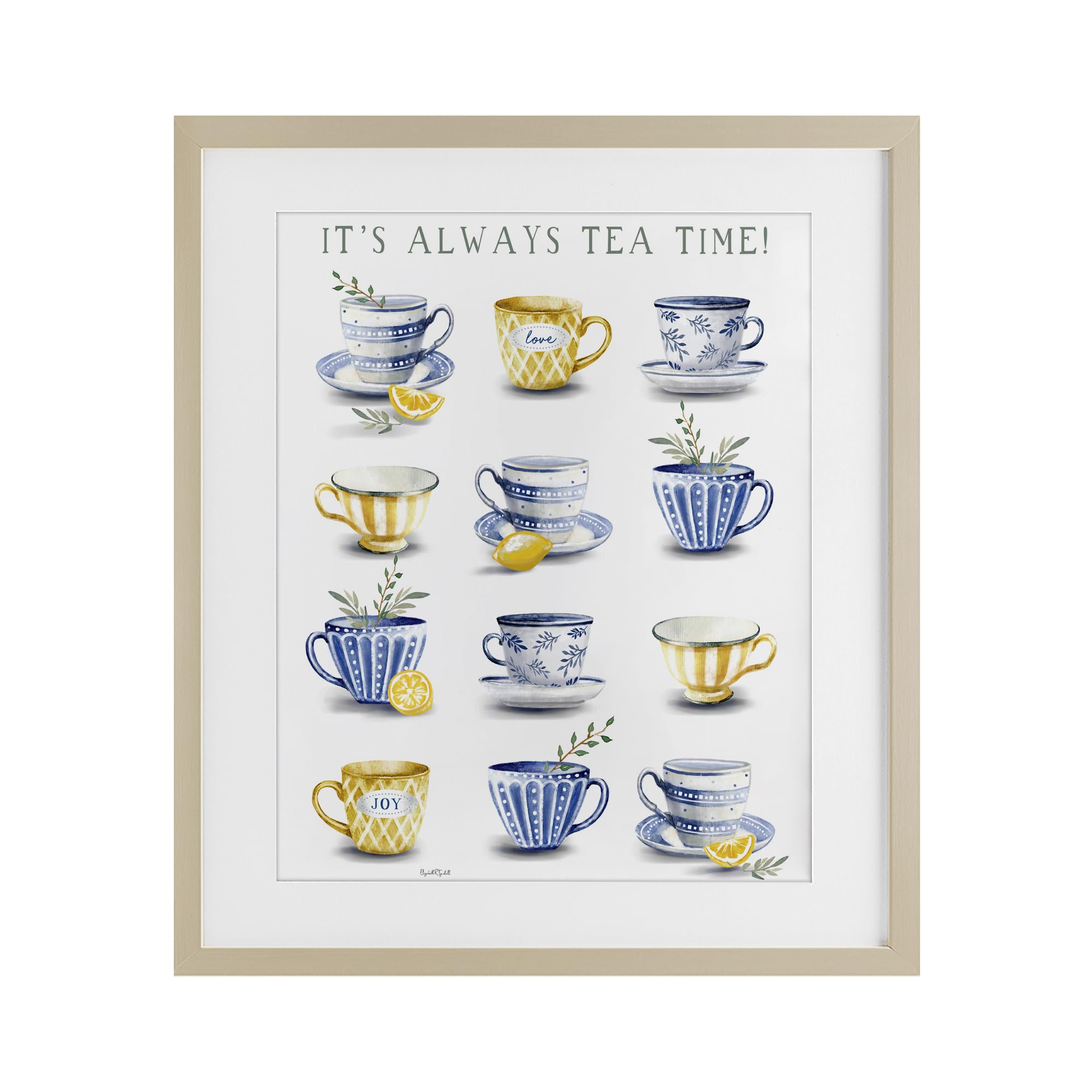 Affiche encadrée It's Always Tea Time Stupell Industries tableau verre 53 cm