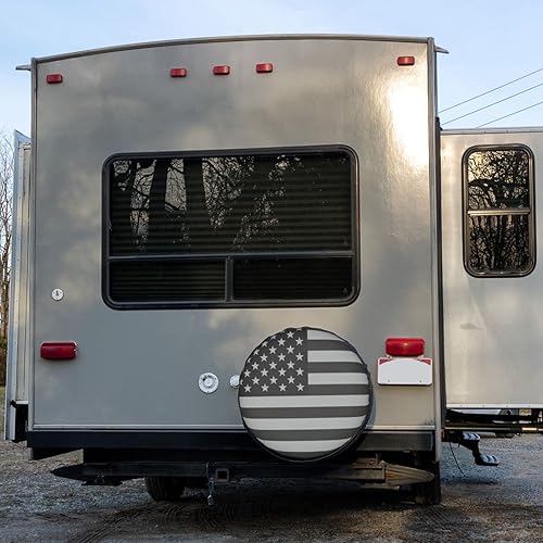 Miniatura 6 de Cubierta de neumático de repuesto con bandera de Estados Unidos, a prueba de polvo, para remolque, RV, SUV y muchos vehículos, 14 pulgadas