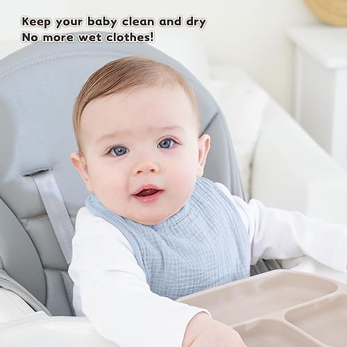 Miniatura 2 de Susurration Baberos de muselina para bebé, paquete de 6 baberos suaves cuadrados ajustables para bebés unisex para niñas y niños