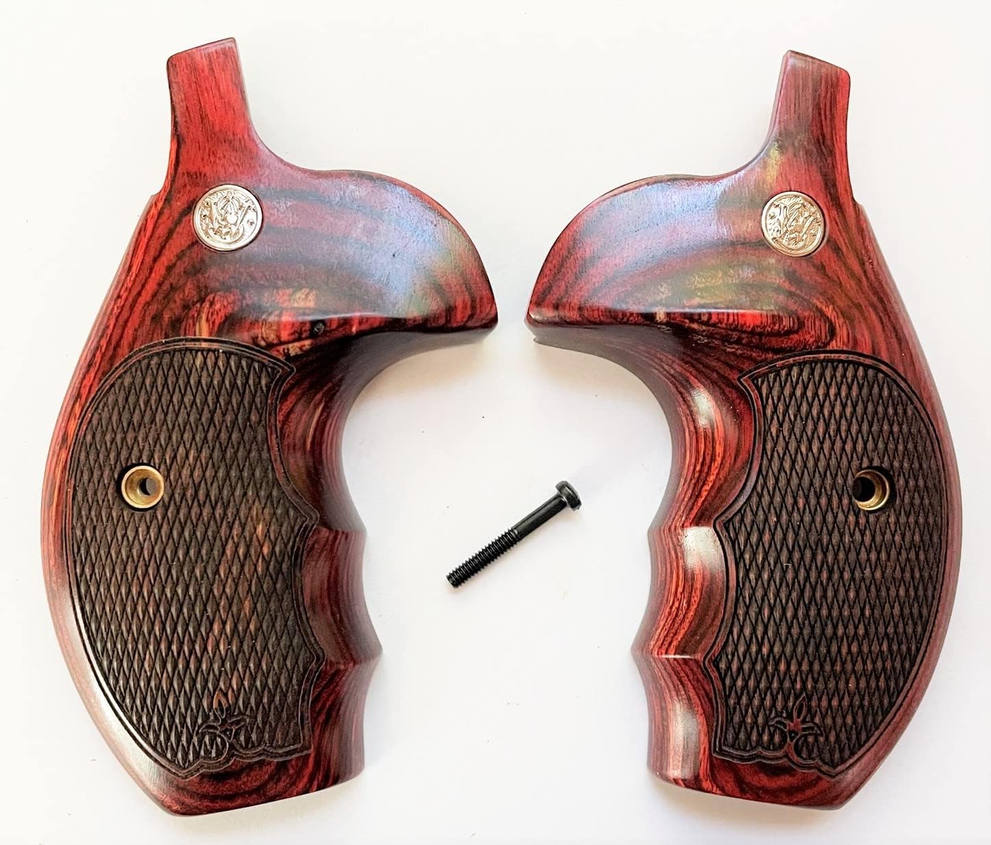Rosewood Checkered Grips for K/L/X Frame Revolver S & W