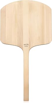 New Star Foodservice Restaurant-Grade Wooden Pizza Peel, 19" L x 18" W Plate, with 17" L Wooden Handle, 36" Overall Length