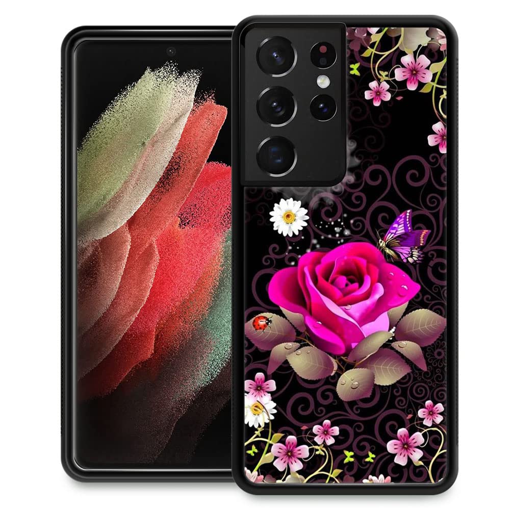 ZHEGAILIAN Compatible with Samsung Galaxy S21 Ultra Case,Pattern Design Hard PC Back Cover Non-Slip Soft TPU Protective Case for Samsung Galaxy S21