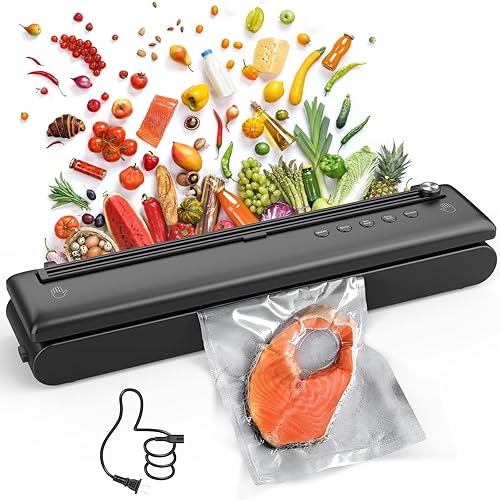 Miniatura 1 de BEYUAM Vacuum Sealer Machine - UPGRADED 75KPA Food Vacuum Sealer with Auto&Manual Options with Cutter, 5 in1 Food Sealer Vacuum Sealer with