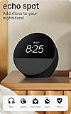Amazon Echo Spot (newest model), Great for nightstands, offices and...