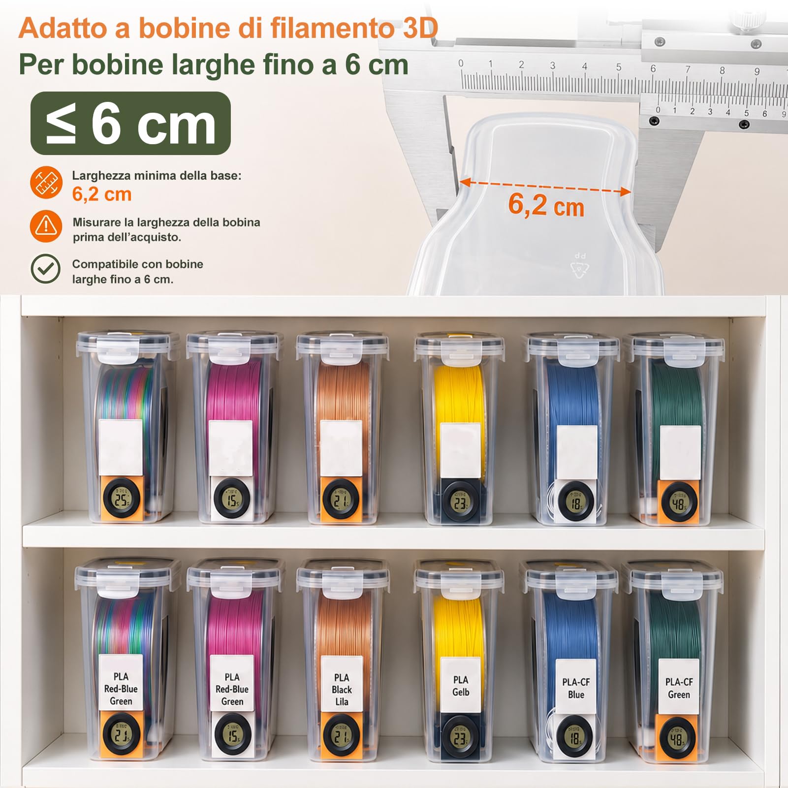 GoMaihe Contenitori Ermetici per Alimenti, 6 x 4 L, Muesli e Cereali | Una Confezione intera per Contenitore: ca. 750 g di Muesli o Cornflakes, 1,5 kg di Fiocchi d’avena, 2 kg Farina; Senza BPA