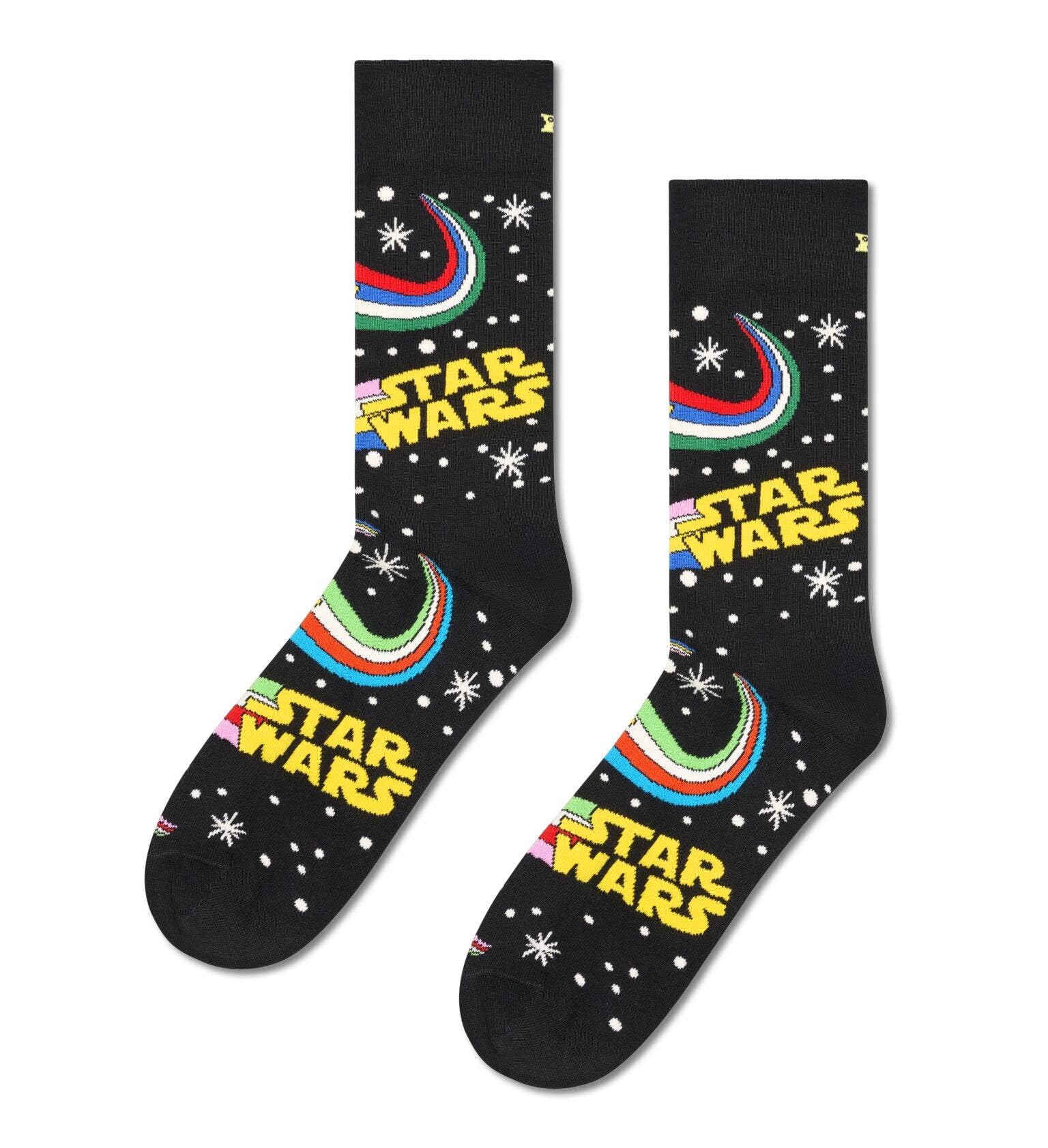 Happy Socks x Star Wars - Skarpetki Zestaw 3 Skarpetek w Pudełku Prezentowym dla Wielkich Fanów Gwiezdnych Wojen - z Wzorami Yody i Dartha Vadera