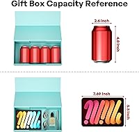Vista 3 de Paquete de 5 cajas de regalo color turquesa, cajas de regalo de 12 x 6 x 4 pulgadas para regalos con tapas, cierre magnético, rectangular, plegable