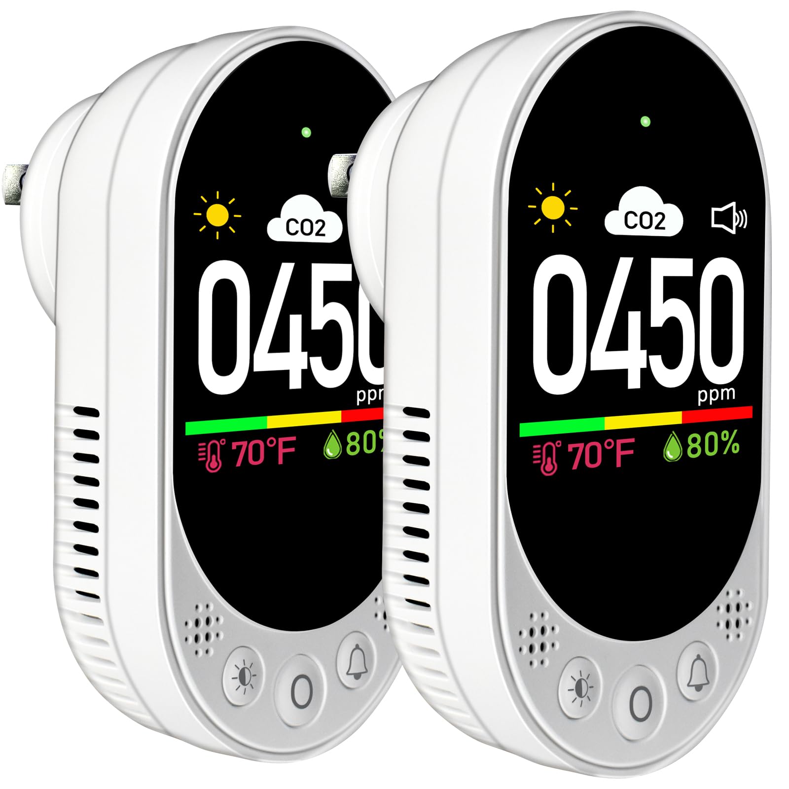LSENLTY Upgraded CO2 Detector Plug in Wall Design,3 in 1 Air Quality Detector(Temp, Humidity and CO2 Value), High Accuracy Air Quality Monitor with Threshold Reminder and Manual Calibration for Home — Amazon image 10